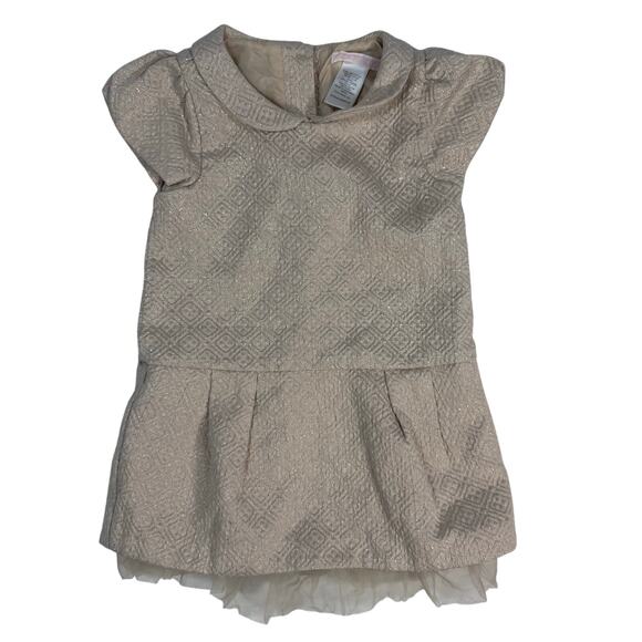 Janie & Jack Gold Metallic Party Dress 18-24M Baby Girl Holiday Outfit - Picture 1 of 6